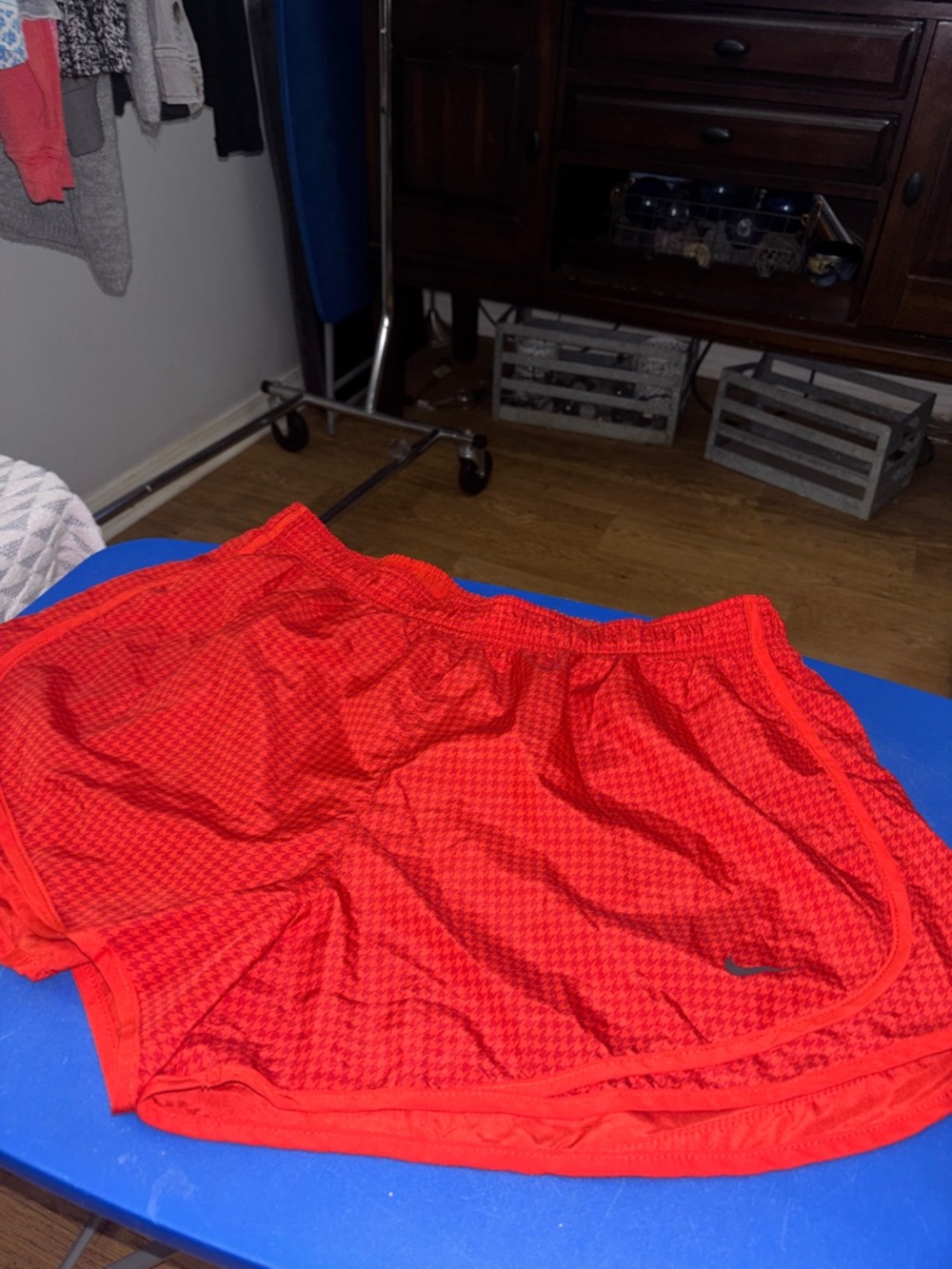 Nike Tempo 3” Dri-Fit Running Shorts-Red Houndstooth